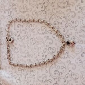 Brighton Chunky Link Silver Tone Black Accent  Necklace